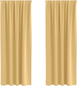 vidaXL Perdele Opaque cu Inel 2 pcs Bej 260 x 140 cm Poliester