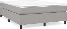 vidaXL Pat box spring cu saltea, gri deschis, 140x190 cm, textil