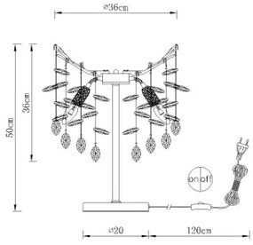 Globo 64138TS - Lampă de masă QUEENA 3xE14/40W/230V argintie