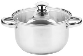 Oala Rosberg R51210O26, 6.3 L, 26x14.5 cm, Capac din sticla, Inox