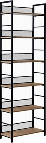 Etajera KELER TIP 3, negru/stejar, metal/DTD laminat, 60x28x187 cm