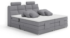 Pat electric reglabil, arcuri, gri, 160x200, POLERMA NEW