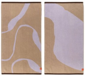 Prosoape mov lavandă/maro deschis 2 buc. din bumbac organic 50x90 cm Nova Arte – Mette Ditmer Denmark