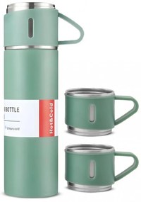 Termos 500 ml cu 3 cesti HOT&COLD, verde