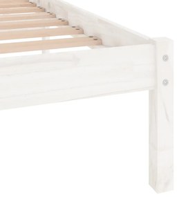 Cadru de pat UK Double, alb, 135x190 cm, lemn masiv de pin Alb, 135 x 190 cm