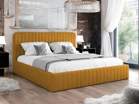 Pat matrimonial 140 cm Lentoa (muștar) (cu somieră) (cu sp. depozitare). Promo -17%. 1104160