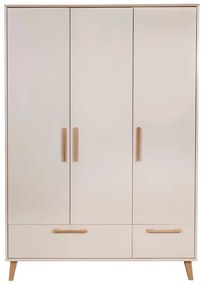 Șifonier de copii crem/în culoare naturală cu aspect de lemn de stejar 138x200x55 cm Jil – Roba