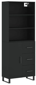 3189470 vidaXL Dulap înalt, negru, 69,5x34x180 cm, lemn compozit