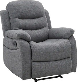 Fotoliu cu recliner NERON, gri/negru, stofa/metal, 72x80/160x101 cm