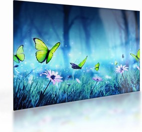 Tablou pe sticlă - Poiană mistică de pădure (70x50 cm)