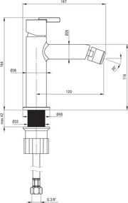 SILIA - Baterie pentru Bideu, Bronz Periat (BQS_C30M)