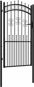 vidaXL Poartă de gard Kampen cu vârf tip suliță, negru, 103x175 cm, oțel