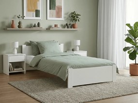 Pat de o persoana Culoare alb, IKAROS 90 x 200 cm Saltele: Cu saltele Coco Maxi 20 cm, Somiera pat: Cu lamele curbate