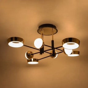 Zuma Line MX7170-8-3BGT - Lustră aplicată de tavan LARA LED/60W/230V, auriu/negru, compatibilă cu dimmer