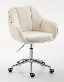 HR2055K Scaun Crem din Boucle cu Bază Cromata