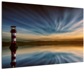 Tablou cu farul în mare (90x60 cm)