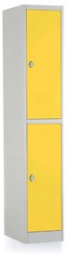 Dulap metalic - 2 cutii, 38 x 45 x 185 cm, blocare, galben - ral 1023
