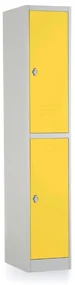 Dulap metalic - 2 cutii, 38 x 45 x 185 cm, blocare, galben - ral 1023