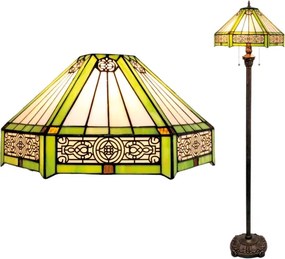 BRILAGI - Tiffany lampă de podea cu vitralii EMERALD 2xE27/60W/230V