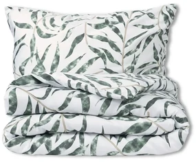 Lenjerie de pat Matex Satin Frunze tropicale , 140 x 200 cm, 70 x 90 cm