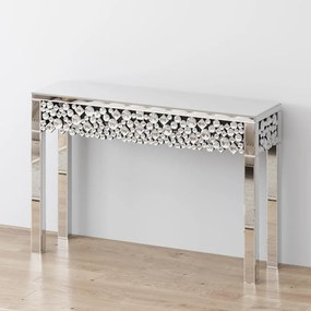 MAOG205 - Masa toaleta oglinda, masuta consola, 120 cm, cosmetica machiaj, vanity birou, Argintiu