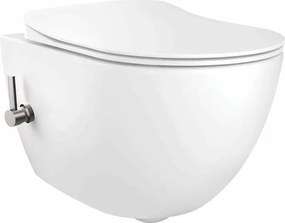 Set vas WC suspendat cu functie de bideu Deante Peonia Zero alb capac inchidere lenta
