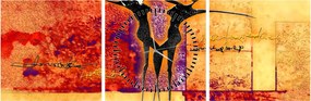 Tablou - Zeița africană (cu ceas) (90x30 cm)