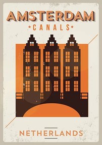 Fotografie Typographic Amsterdam City Poster Design, kursatunsal