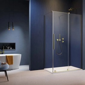 Cabina de dus dreptunghiulara usa culisanta Radaway Furo KDJ 120x100 profil auriu periat dreapta