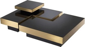 Set 4 masute de cafea design elegant Nio, alama-negru 113961 HZ