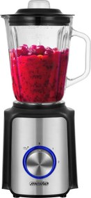 Blender Mesko MS 4080, 1200 W, 1,5 l, 21 000 rpm, 6 lame, 2 viteze + funcție puls, capac cu orificiu, inox/negru