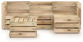 Set mobilier de gradina, 5 piese, lemn de pin verde tratat