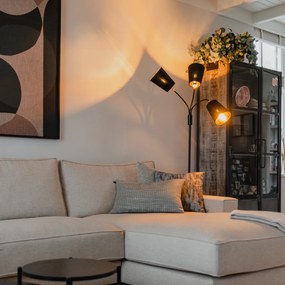 Lampa de podea modernă neagră cu 3 lumini - Carmen