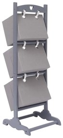 Suport cosuri depozitare 3 niveluri gri inchis 35x35x102cm lemn 1, Morke gra, 3