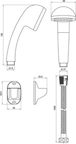 Avo Set de duș, cu suport fix Finisaj: Crom NUV_041K