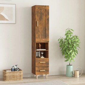 3115473 vidaXL Dulap înalt, stejar fumuriu,35x34x180 ， lemn compozit