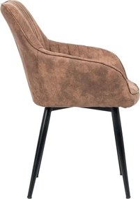 Set de 2 scaune elegante, cu brate si tapiterie din microfibra, Turin maro deschis vintage A-38789 VC