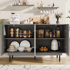 Bufet minimalist pentru sufragerie, Gri | Aosom Romania