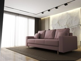 Canapea extensibilă dumonde cu ladă de depozitare si sezut confortabil din spuma high-density, Kronos Enjoy Flamingo 210x100 cm