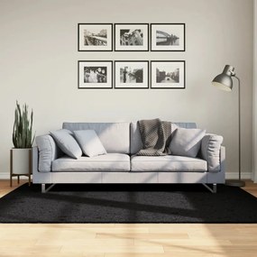 vidaXL Covor pufos &quot;PAMPLONA&quot; cu fire înalte, negru modern, 140x200 cm