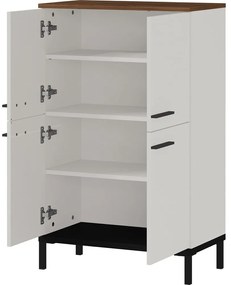 Dulap de baie înalt gri-bej cu aspect de nuc 60x97 cm Yonkers - Germania