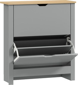 HOMCOM Dulap pentru încălțăminte 12 perechi, dulap îngust cu 2 sertare rabatabile și polițe reglabile, gri deschis | Aosom Romania