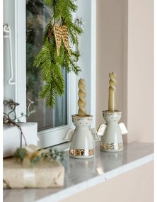 Sfeșnice pentru lumânări pastilă 2 buc. din gresie Faella – Bloomingville