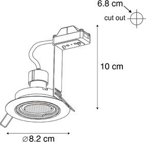 Spot încastrat inteligent negru, inclusiv WiFi GU10 reglabil - Ude Honey
