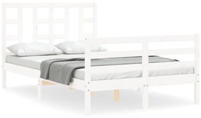 3193892 vidaXL Cadru de pat cu tăblie dublu mic, lemn masiv