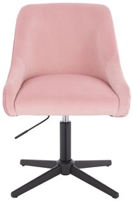 HR920CROSS Scaun Roz Pudra din Catifea cu Bază Neagră