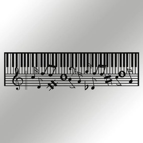 Decoratiune perete PIANO- M121, negru, metal, 70x30 cm
