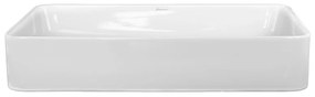 Lavoar pe blat alb lucios 60 cm, dreptunghiular, Fluminia Lena 605x340 mm