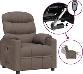 vidaXL Fotoliu rabatabil electric, gri taupe, material textil