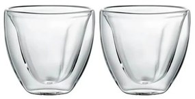Set 2 pahare, sticla termorezistenta, 250 ml, transparent, heart, Mia